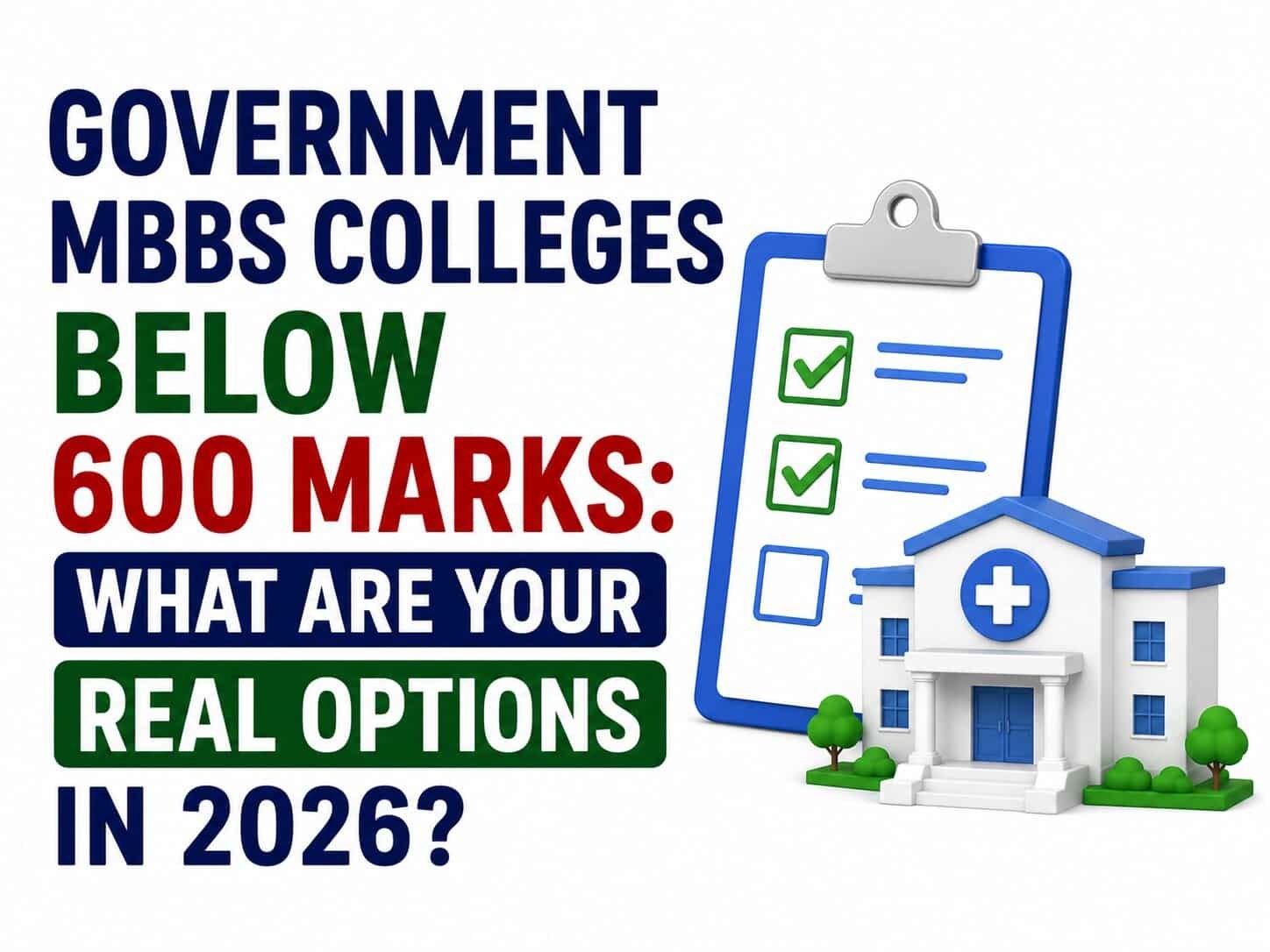Government MBBS Colleges Below 600 Marks: What Are Your Real Options in 2026?