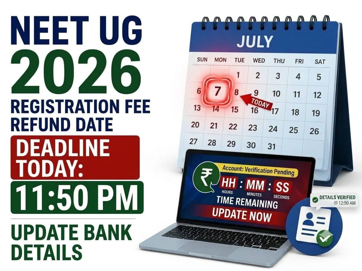 NEET UG 2026 Fee Refund Deadline Today: Candidates Must Update Bank Details by 11:50 PM