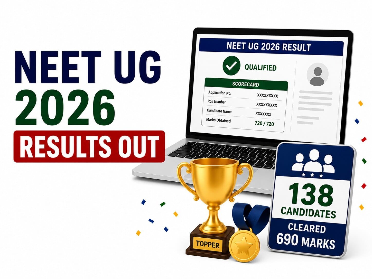 NEET UG 2026 Results Out: Check Scorecard, Cutoff Marks, and Toppers List as 138 Candidates Clear 690 Marks