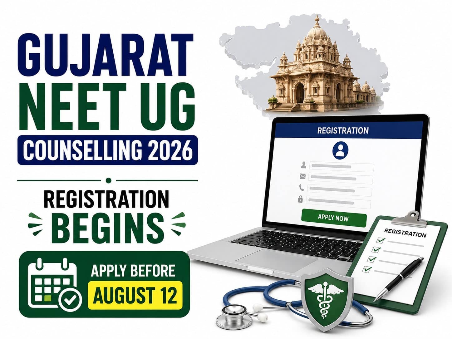 Gujarat NEET UG Counselling 2026: Registration Begins - Apply Before August 12