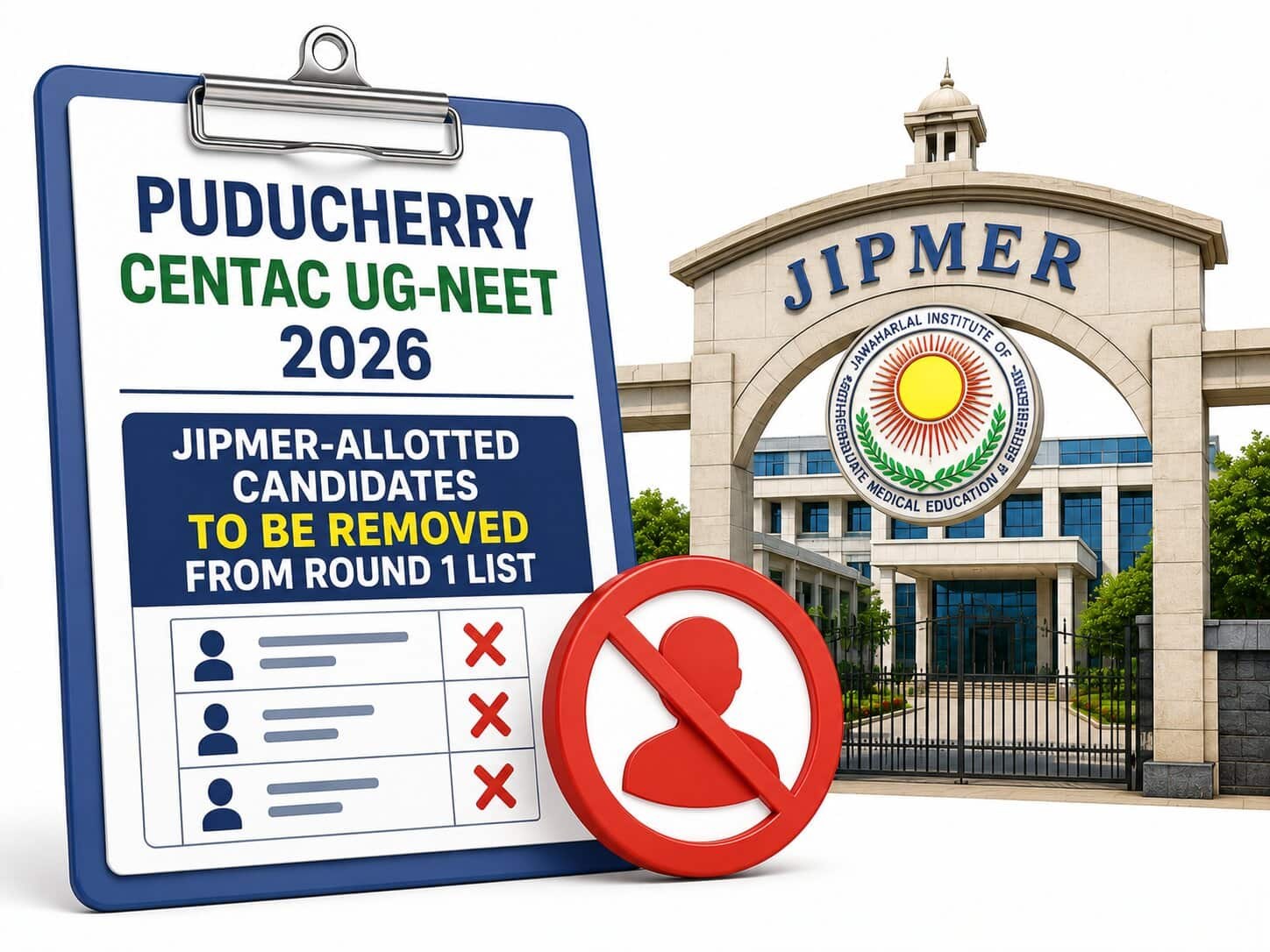 Puducherry CENTAC UG-NEET 2026: JIPMER-Allotted Candidates to Be Removed from Round 1 List