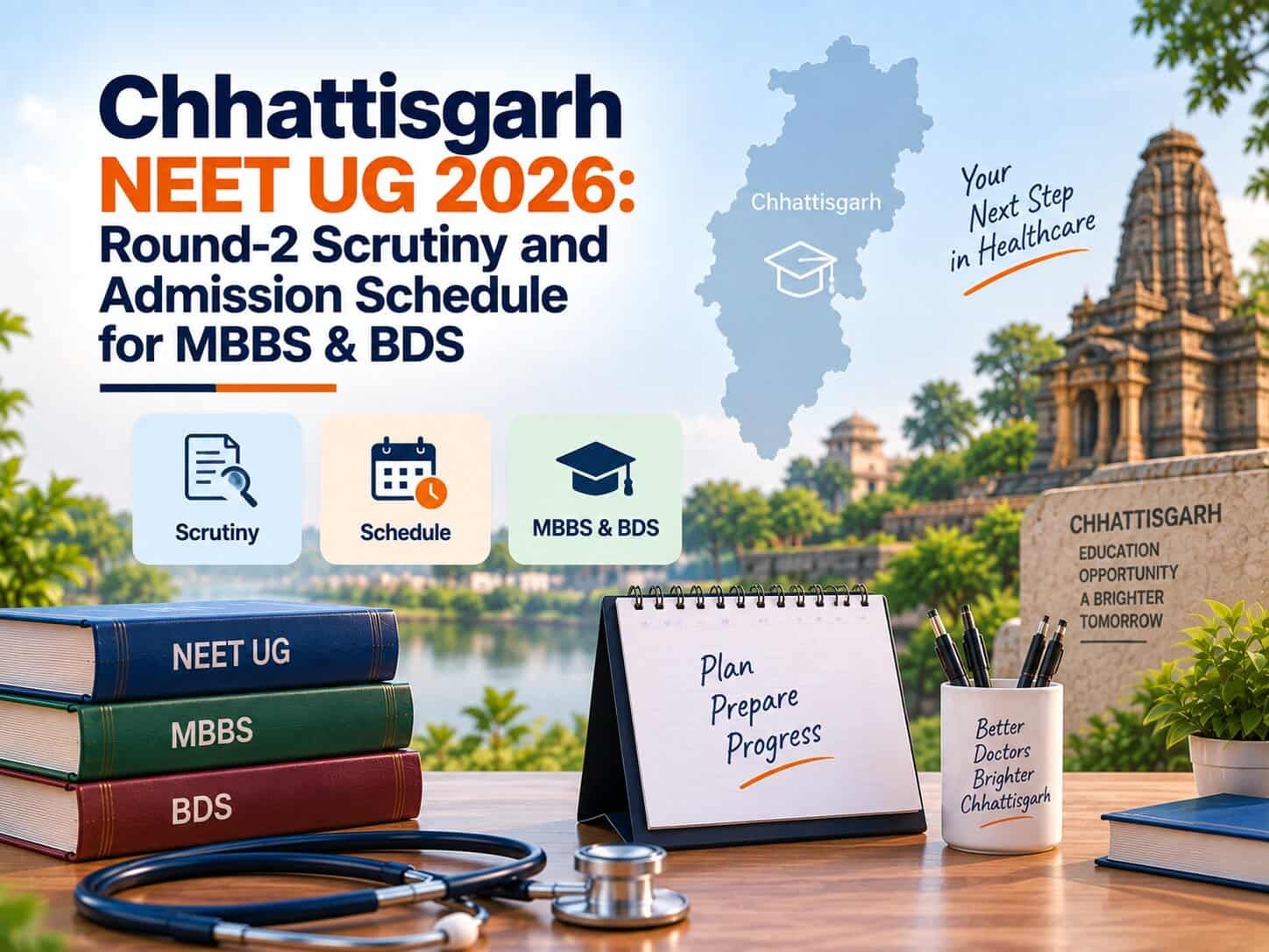Chhattisgarh NEET UG 2026: Round-2 Scrutiny and Admission Schedule for MBBS & BDS