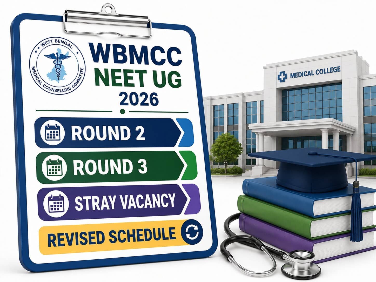 WBMCC NEET UG 2026: Revised Round 2, Round 3, and Stray Vacancy Schedule Explained